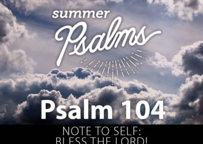 Psalm 104: Note to Self: Bless the Lord!
